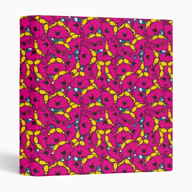 Little Miss Chatterbox | Bright Pink Pattern 3 Ring Binder (Front/Spine)
