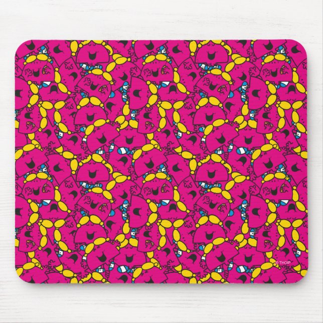 Little Miss Chatterbox | Bright Pink Pattern Mouse Pad (Front)