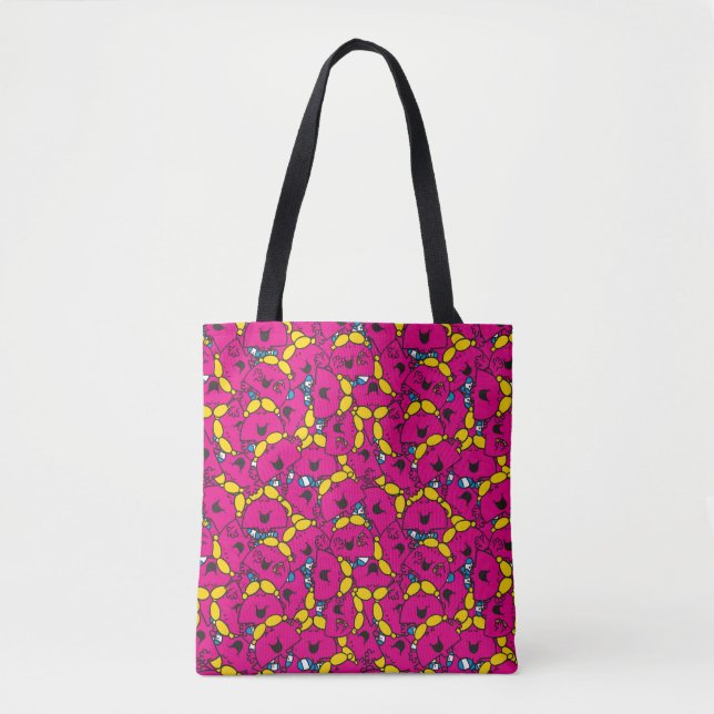 Little Miss Chatterbox | Bright Pink Pattern Tote Bag (Front)
