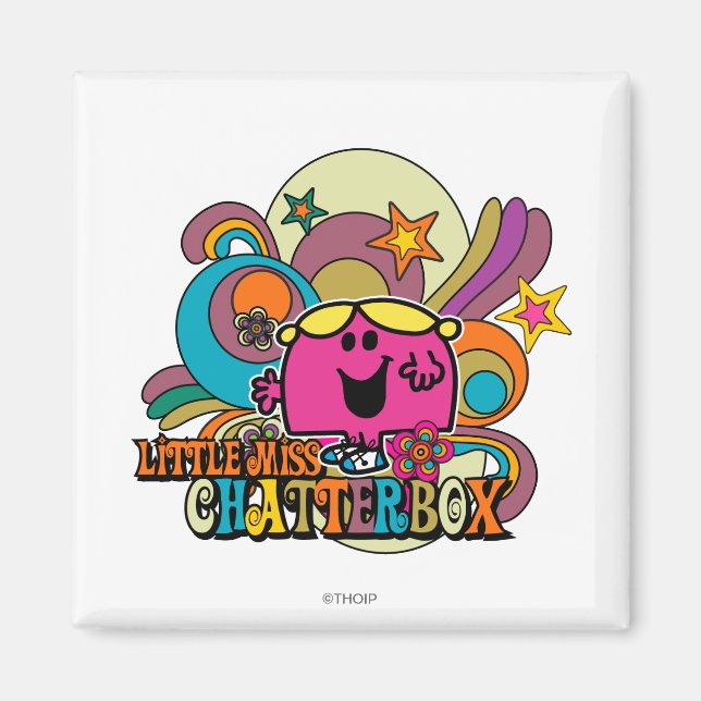 Little Miss Chatterbox & Colorful Swirls Magnet (Front)