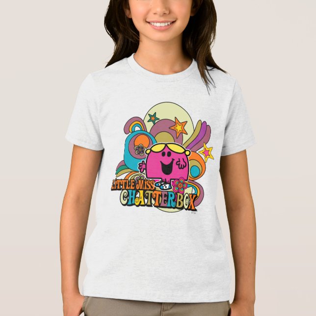 Little Miss Chatterbox & Colorful Swirls Tri-Blend Shirt (Front)