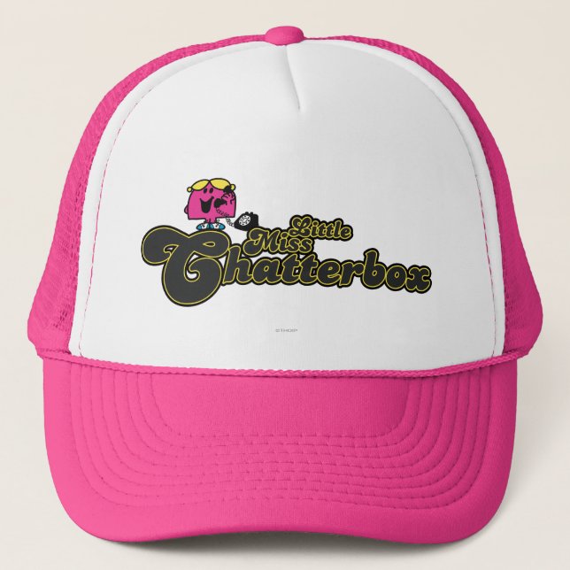 Little Miss Chatterbox | Dark Green Lettering Trucker Hat (Front)