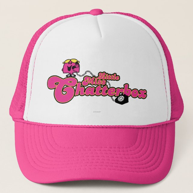 Little Miss Chatterbox | Long Telephone Cord Trucker Hat (Front)