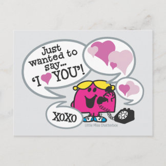 Little Miss Chatterbox Says I Love You Postcard