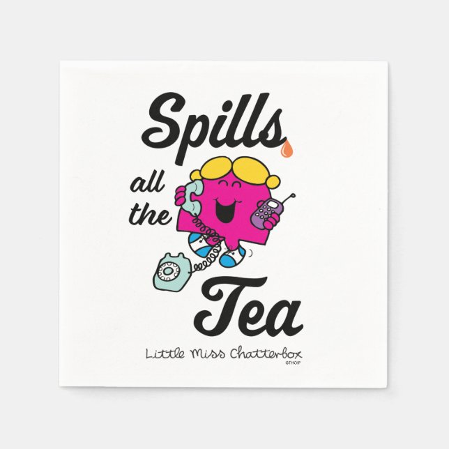 Little Miss Chatterbox Spills All The Tea Napkins (Front)