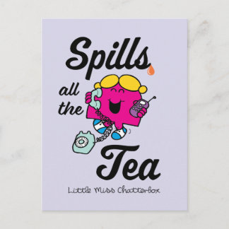 Little Miss Chatterbox Spills All The Tea Postcard
