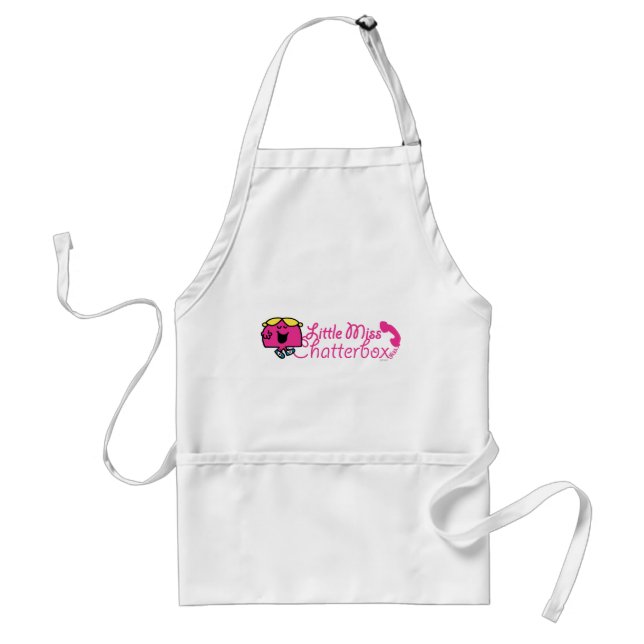 Little Miss Chatterbox | Telephone Cord Lettering Adult Apron (Front)