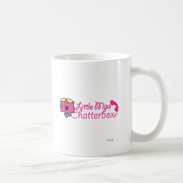 Little Miss Chatterbox | Telephone Cord Lettering Coffee Mug (Right)
