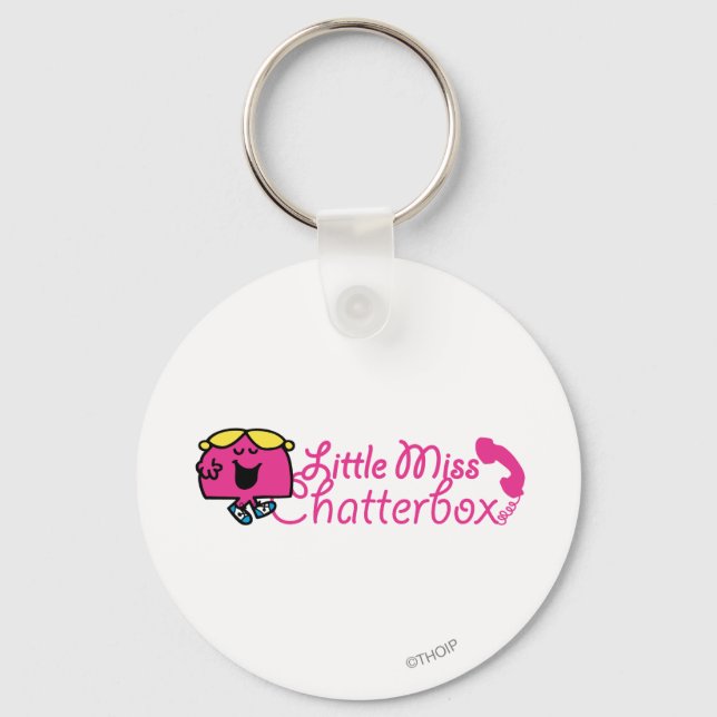 Little Miss Chatterbox | Telephone Cord Lettering Keychain (Front)