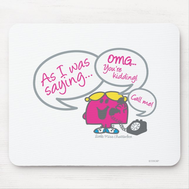 Little Miss Chatterbox & Telephone Mouse Pad (Front)