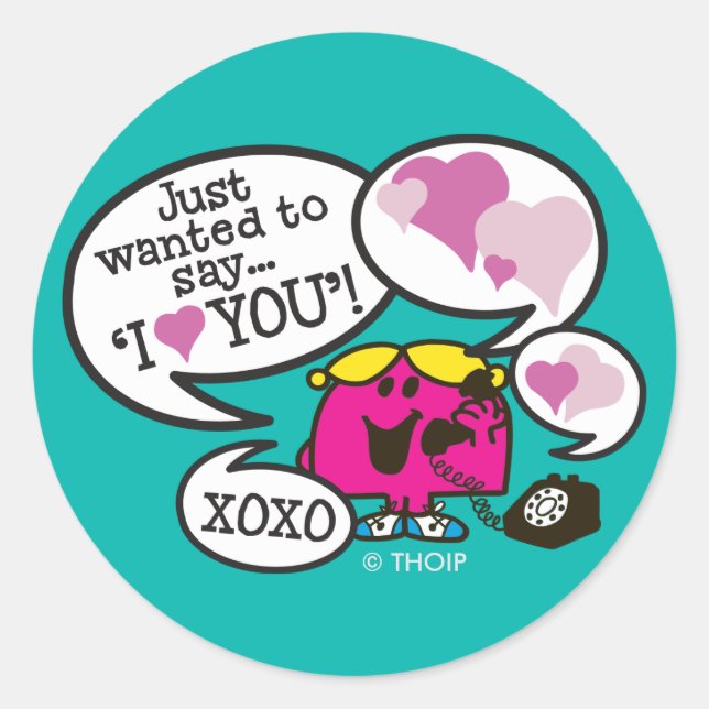 Little Miss Chatterbox | Valentine Classic Round Sticker (Front)