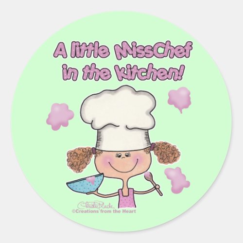 Little Miss Chef Classic Round Sticker
