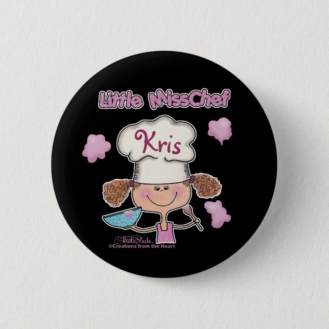 Little Miss Chef Personalize Button (Front)