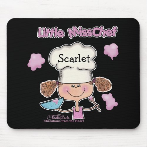 Little Miss Chef Personalize Mouse Pad