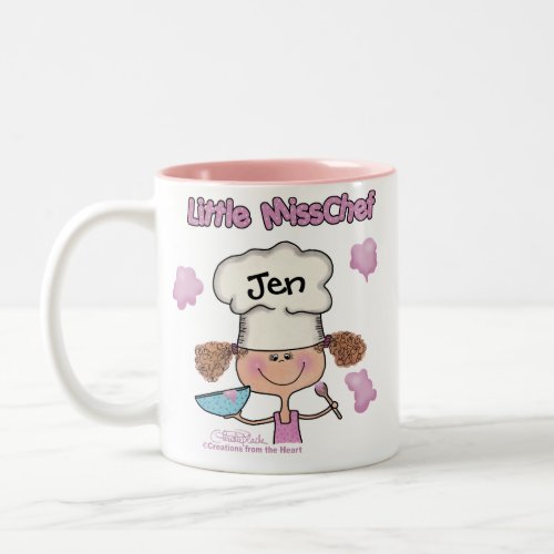 Little Miss Chef Personalize Two_Tone Coffee Mug