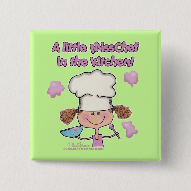 Little Miss Chef Pinback Button (Front)