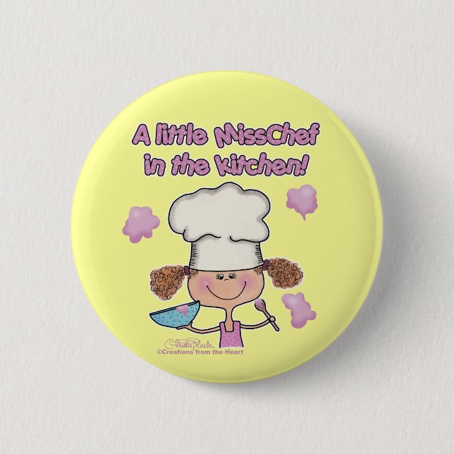 Little Miss Chef Pinback Button (Front)