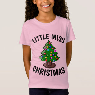 LITTLE MISS CHRISTMAS Funny Girls T-Shirts