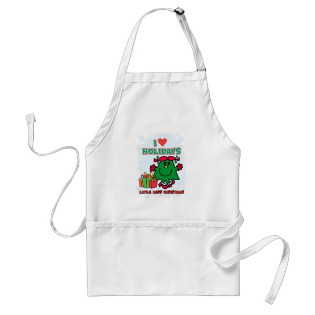 Little Miss Christmas | I Love Holidays Adult Apron (Front)