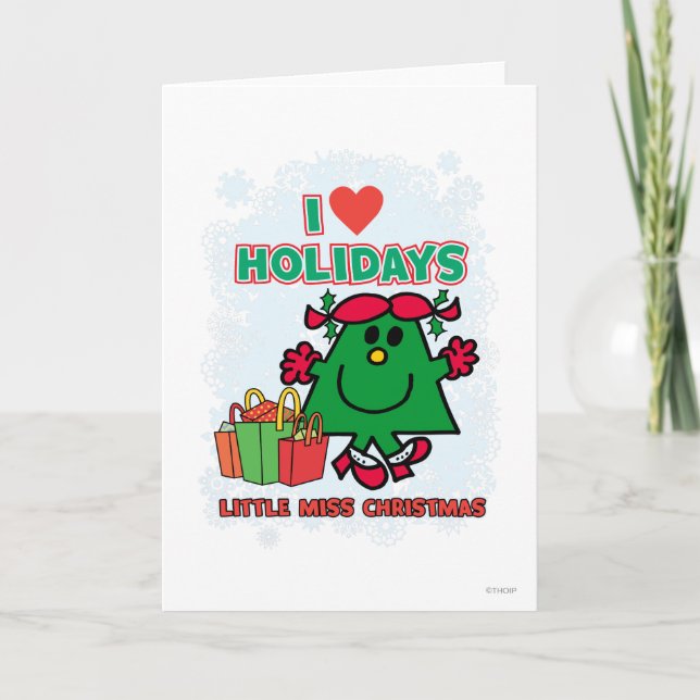 Little Miss Christmas | I Love Holidays Holiday Card (Front)