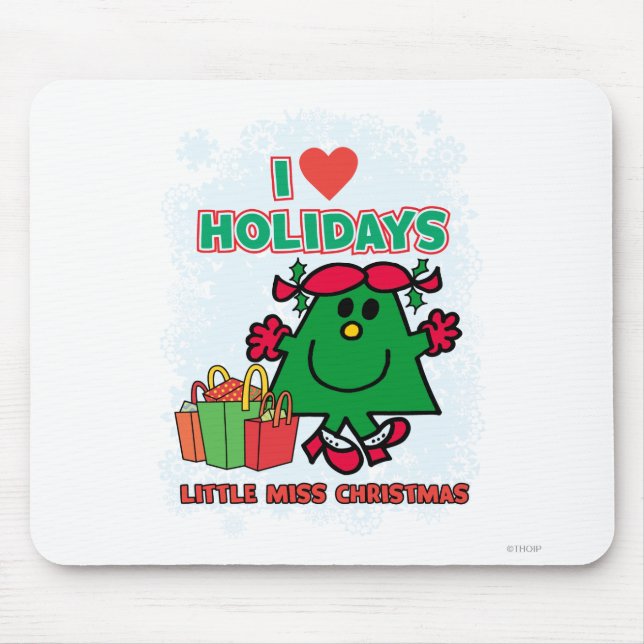 Little Miss Christmas | I Love Holidays Mouse Pad (Front)