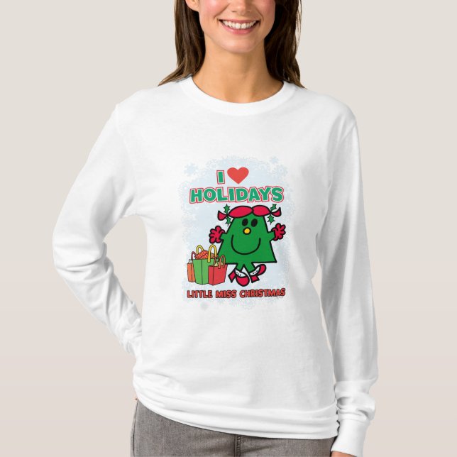 Little Miss Christmas | I Love Holidays T-Shirt (Front)