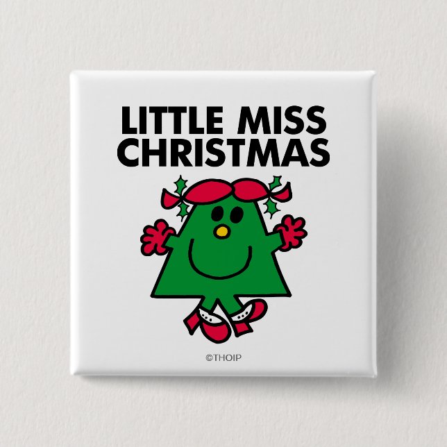 Little Miss Christmas Smile Pinback Button (Front)