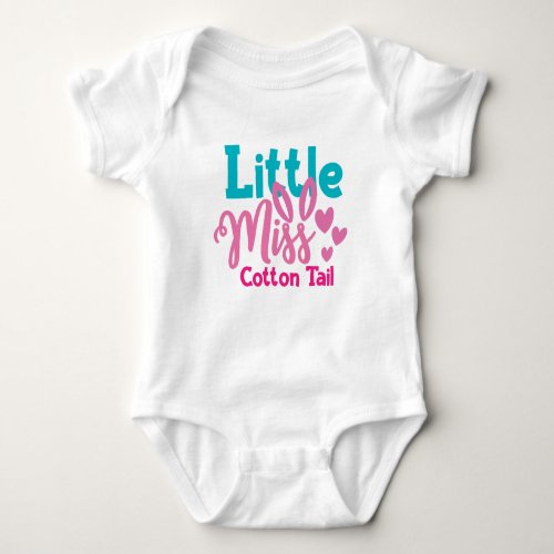 Little Miss Cotton Tail Cute Easter Baby Girl Baby Bodysuit