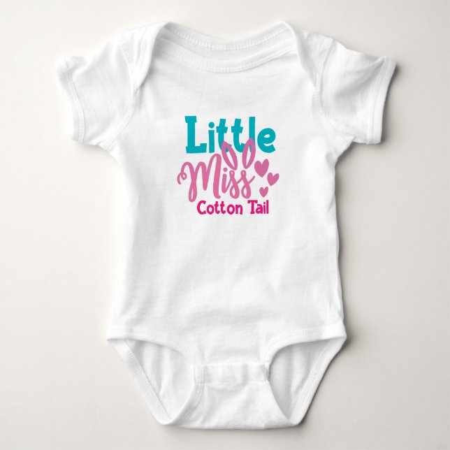 Little Miss Cotton Tail Cute Easter Baby Girl Baby Bodysuit (Front)