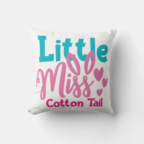 Little Miss Cotton Tail Throw Pillow