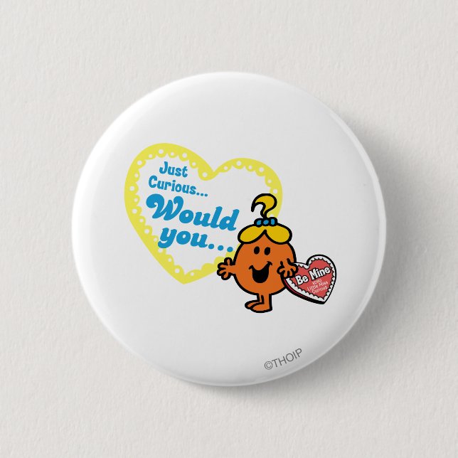 Little Miss Curious Valentine's Day Wish Button (Front)