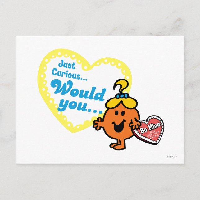 Little Miss Curious Valentine's Day Wish Holiday Postcard (Front)
