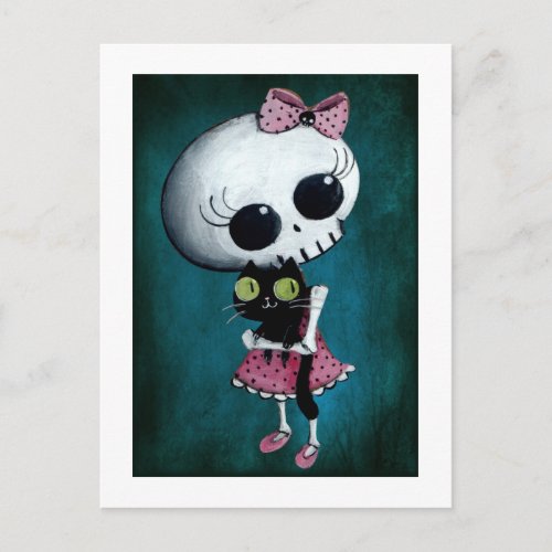 Little Miss Death _ Halloween Beauty Postcard