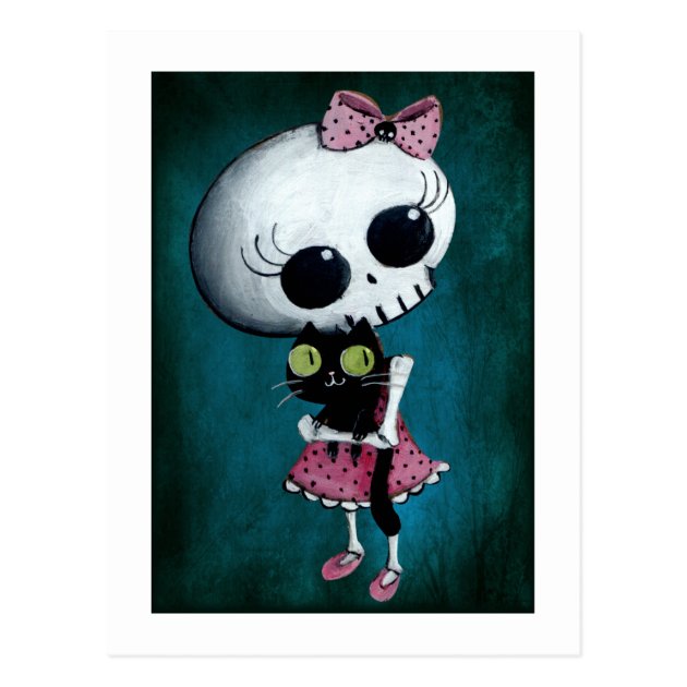 Little Miss Death - Halloween Beauty Postcard