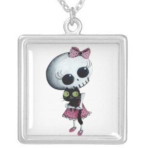Little Miss Death - Halloween Beauty Silver Plated Necklace