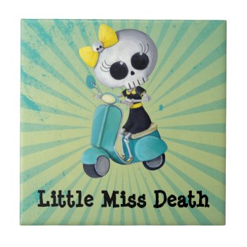 Little Miss Death On Scooter Ceramic Tile by partymonster at Zazzle