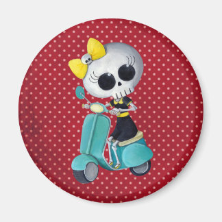 Little Miss Death on Scooter Magnet