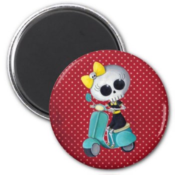 Little Miss Death On Scooter Magnet by colonelle at Zazzle