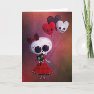 Little Miss Death Valentine Girl Holiday Card