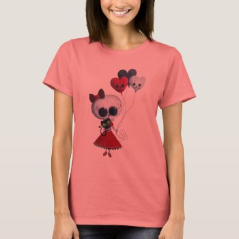 Little Miss Death Valentine Girl T-shirt by colonelle at Zazzle