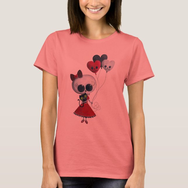 Little Miss Death Valentine Girl T-Shirt (Front)