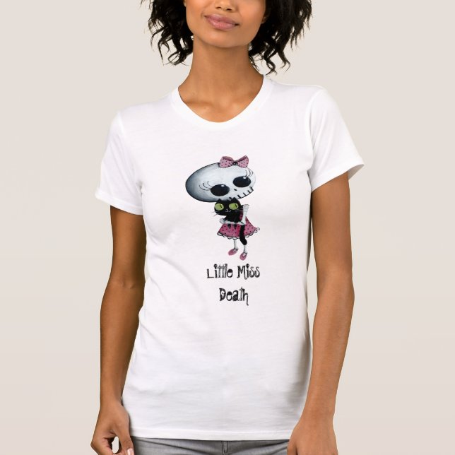 Little Miss Death with Black Cat T-Shirt (Front)