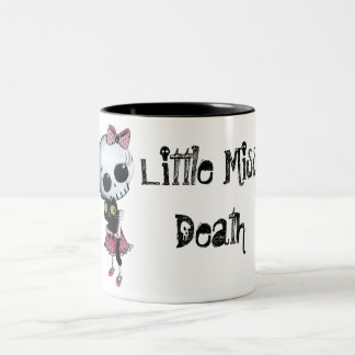 Little Miss Death with Black Cat Two-Tone Coffee Mug