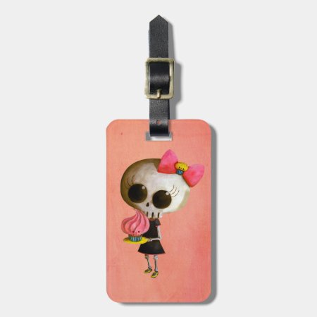 Little Miss Death With Cupcake Luggage Tag