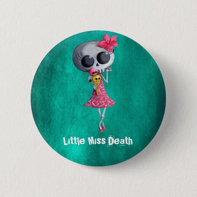 Little Miss Death with Halloween Ice Cream Button (Front)