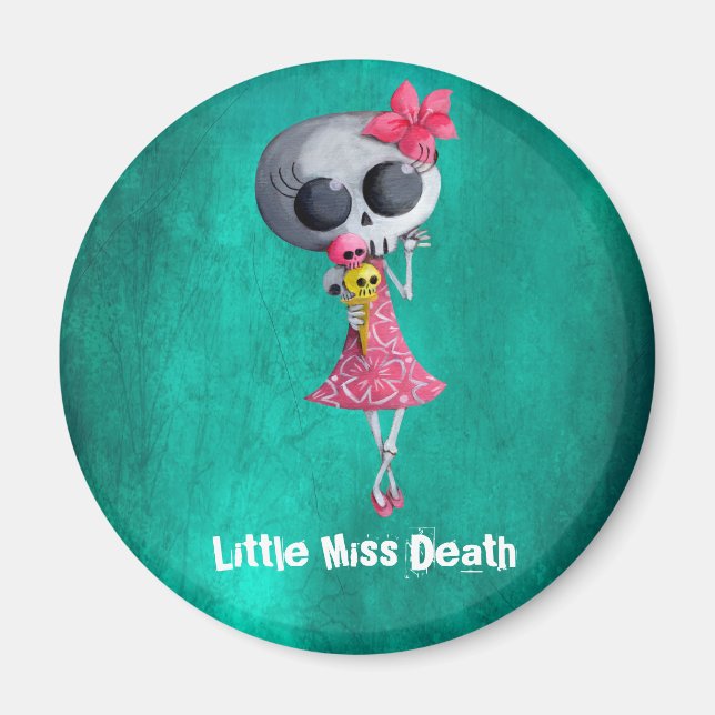 Little Miss Death with Halloween Ice Cream Magnet (Front)