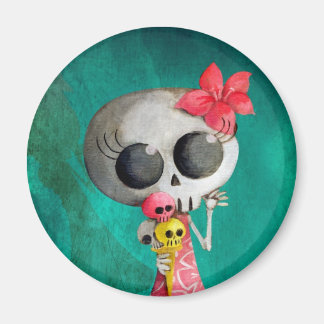 Little Miss Death with Halloween Ice Cream Magnet