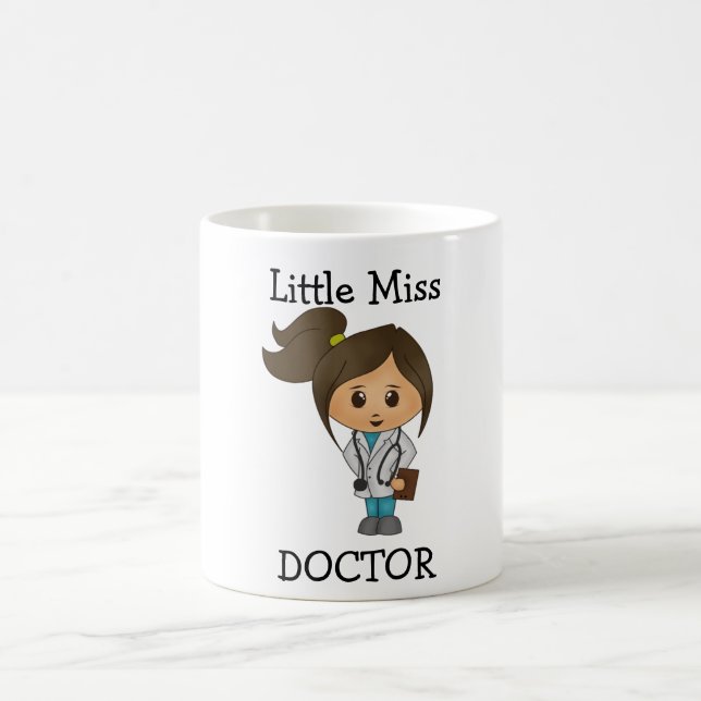 Little Miss Doctor - Cute Brunette Coffee Mug (Center)