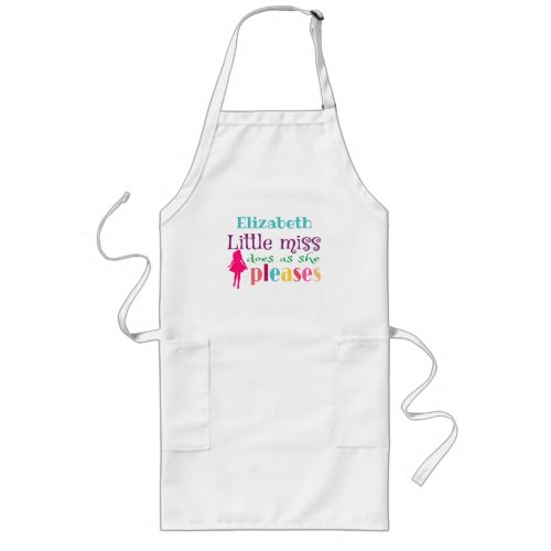 Little miss does as she pleases personalized long apron