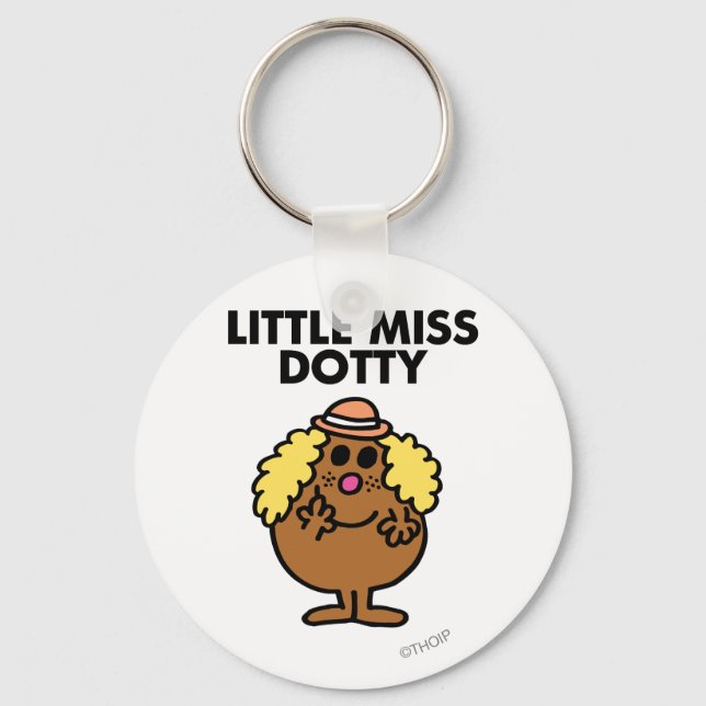 Little Miss Dotty | Black Lettering Keychain (Front)